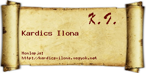 Kardics Ilona névjegykártya